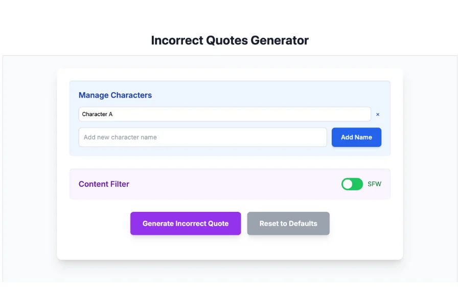 Incorrect Quotes Generator